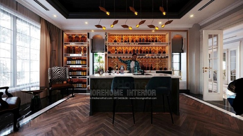 Quầy bar tại nhà đẹp sang trọng cho biệt thự, nhà phố. thiết kế thi công nội thất biệt thự cao cấp