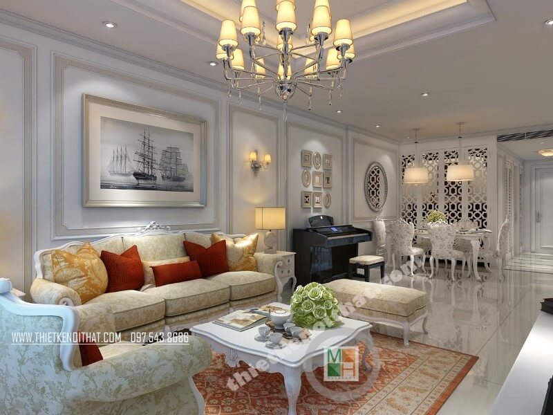 Thiết kế chung cư phong cách tân cổ điển sang trọng