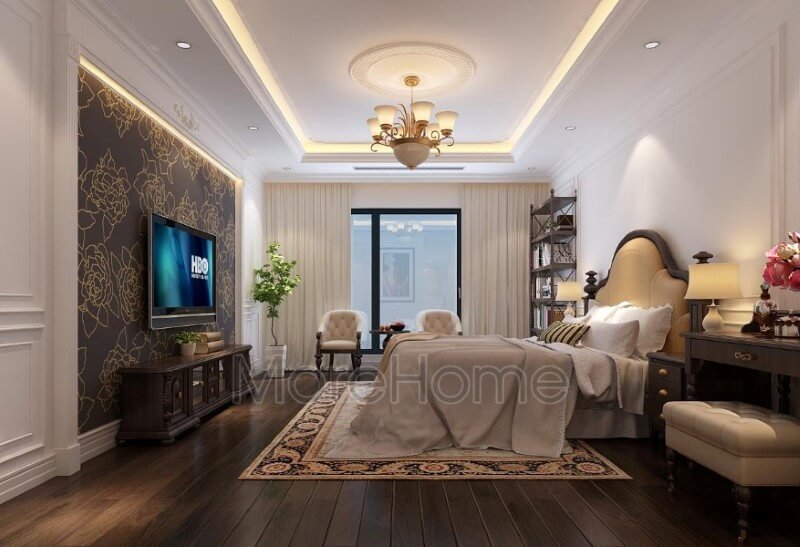 Thiết kế phòng ngủ chung cư tân cổ điển