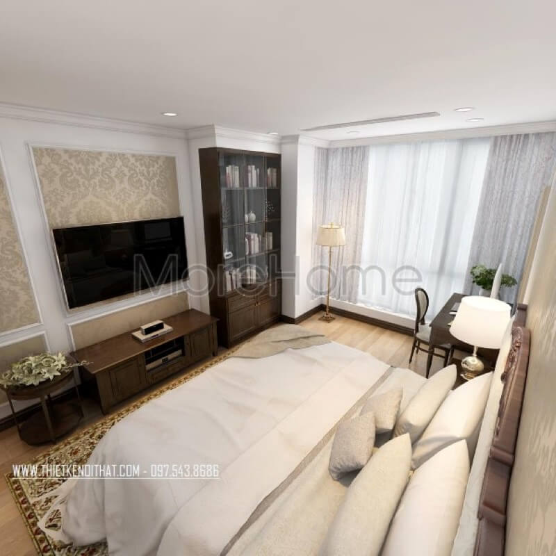 Thiết kế phòng ngủ chung cư tân cổ điển
