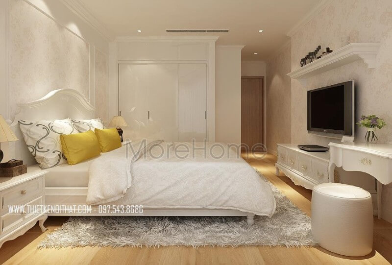 Thiết kế phòng ngủ chung cư tân cổ điển