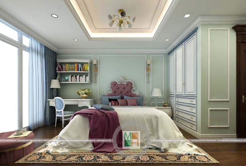 Thiết kế phòng ngủ chung cư tân cổ điển