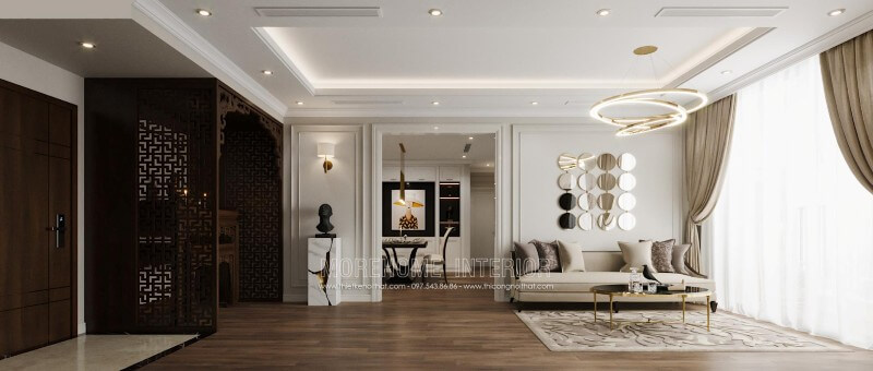 Thiết kế phòng ngủ chung cư tân cổ điển