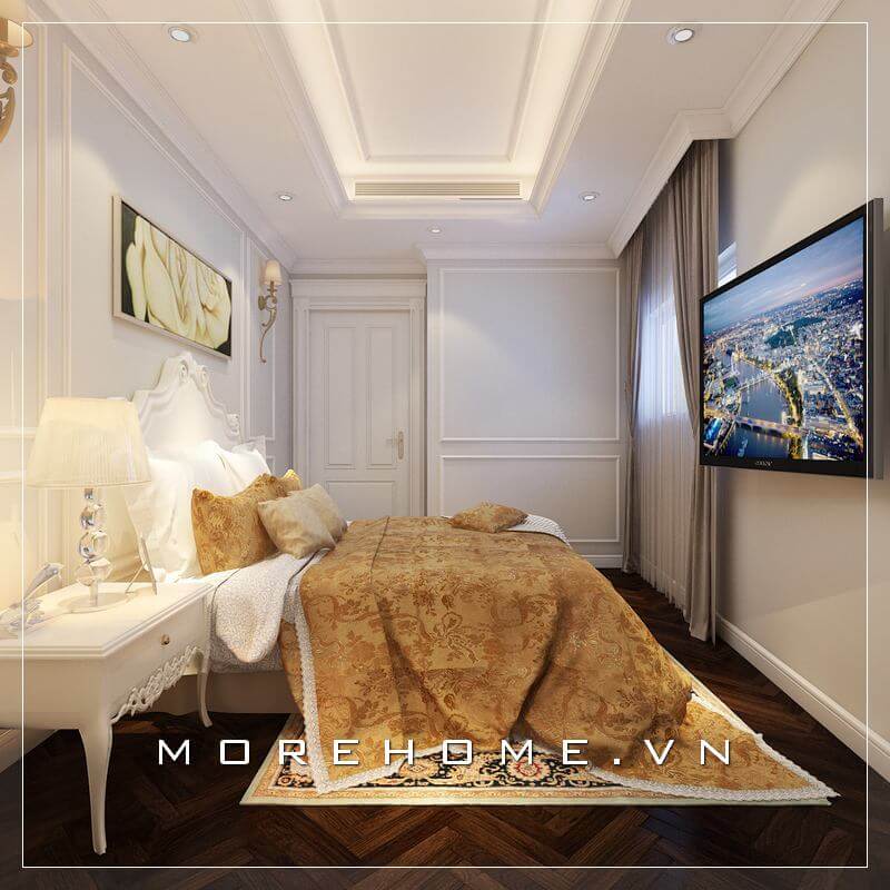 Thiết kế phòng ngủ chung cư tân cổ điển