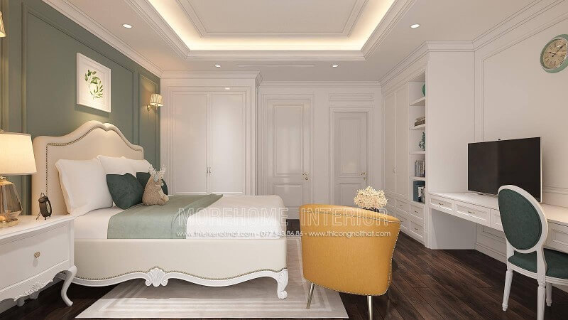 Nội thất phòng ngủ chung cư tân cổ điển Nội thất phòng ngủ chung cư tân cổ điển