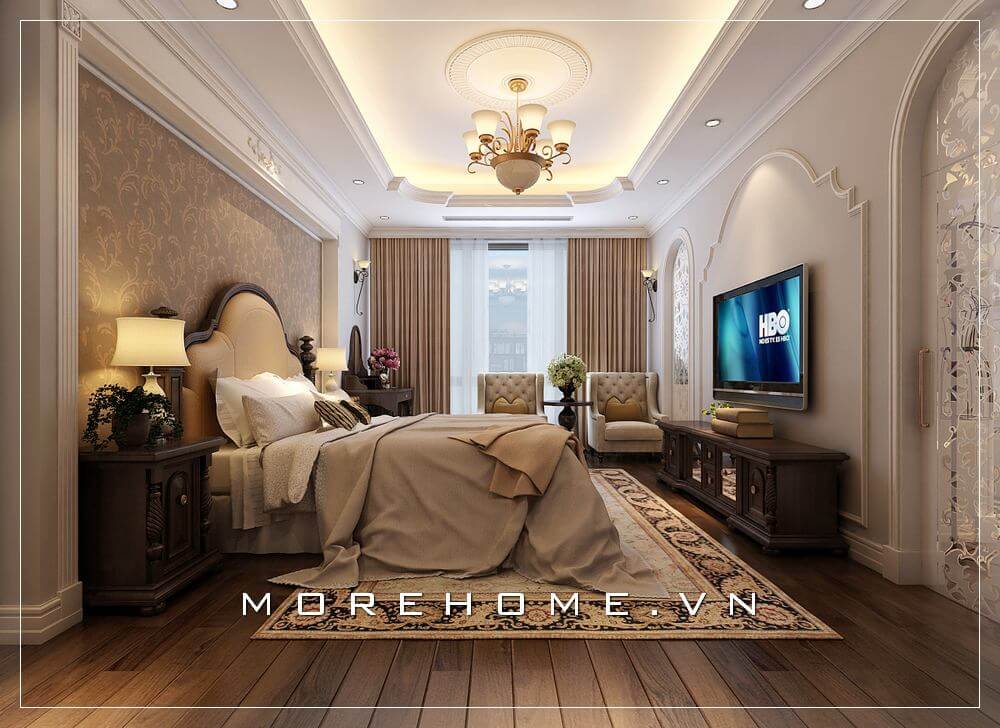 Nội thất phòng ngủ chung cư tân cổ điển Nội thất phòng ngủ chung cư tân cổ điển