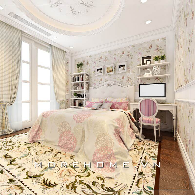 Nội thất phòng ngủ chung cư tân cổ điển Nội thất phòng ngủ chung cư tân cổ điển